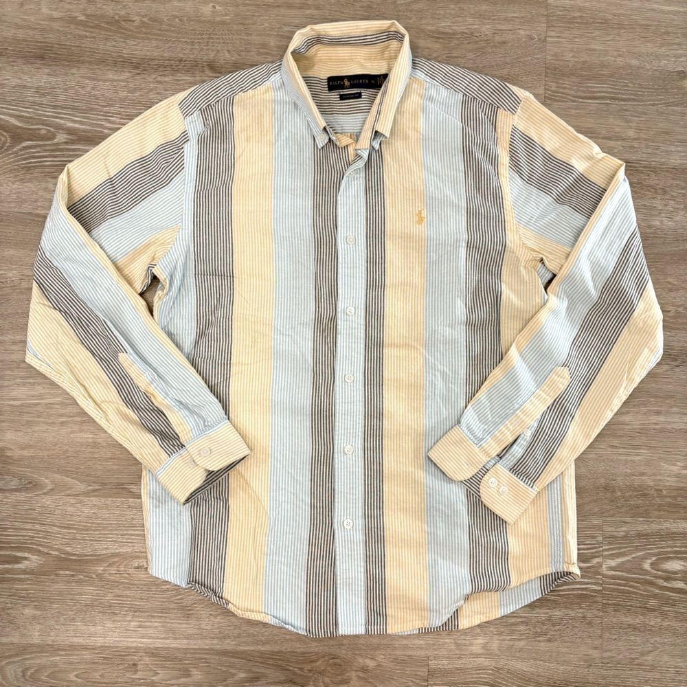 Polo Ralph Lauren Multi Stripe Button Down Classic Oxford Fit Shirt sz XL